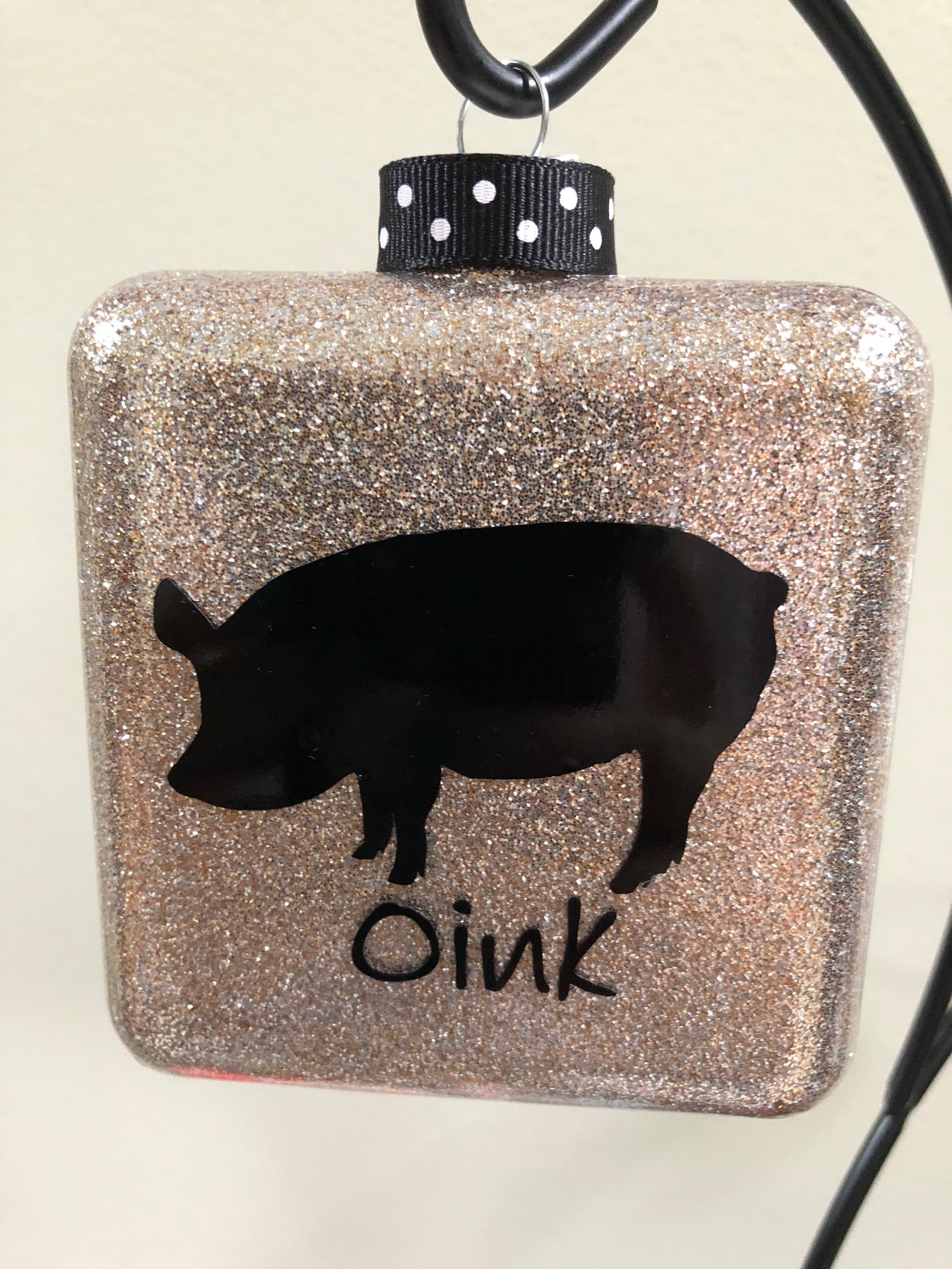 Pig "Oink" Square Ornament