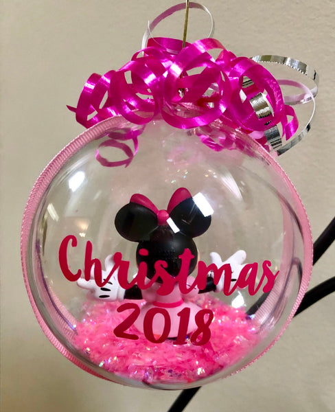 Minnie Mouse Christmas Pink Ornament