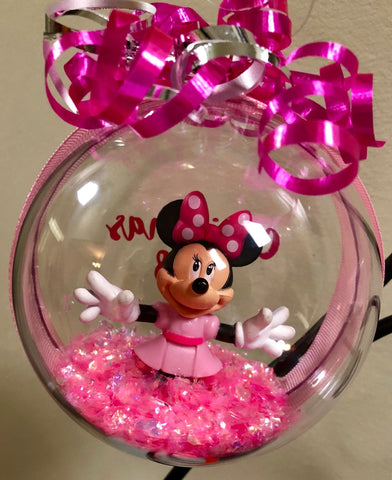 Minnie Mouse Christmas Pink Ornament