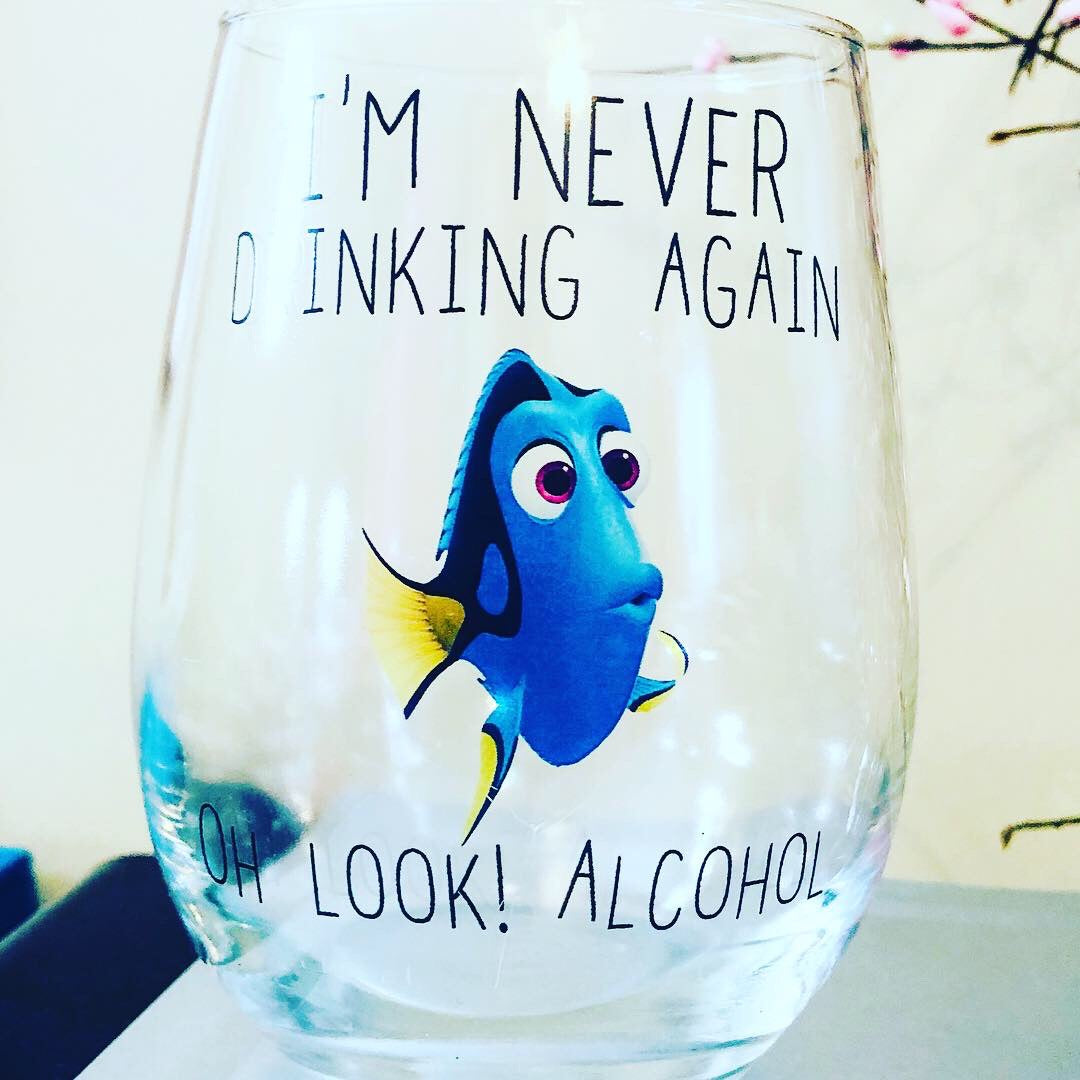 Stemless wine glass (Dory) Never drinking again!